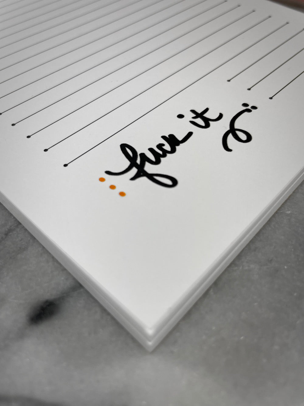 fuck it writing pad