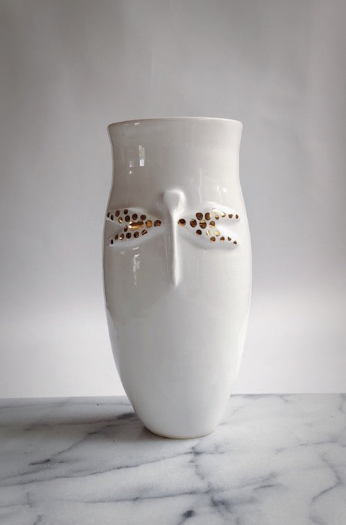 Dragonfly Vase with gold accent