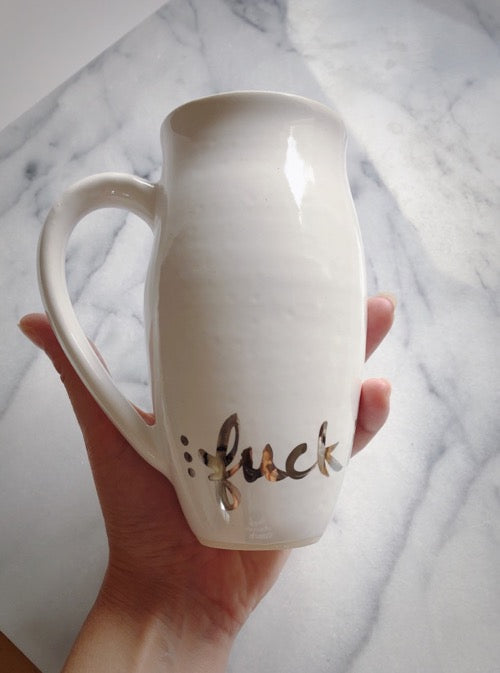 White Gold fuck it mug